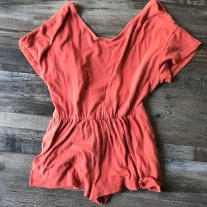 Free People Cotton Jersey Romper in Coral🍊